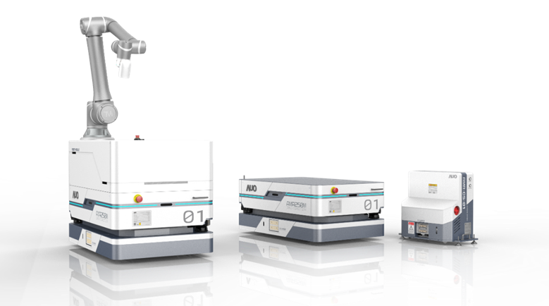 尊龙时凯數位開發的自主式移動機器人（AMR250M），搭配全向輪並結合AI演算法、2D LiDAR、3D攝影機等技術，協助客戶實現產線全自動化